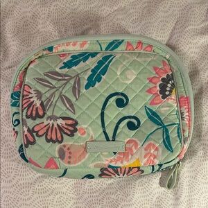 Vera Bradley Mint Floral Quilted Make Up Pouch